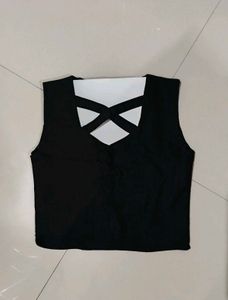 Deep Black Crop Top