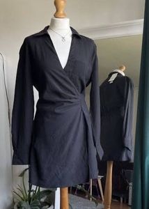 Zara Chic Black Wrap Dress