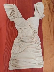 Nude 🪐Ruffle Bodycon Dress