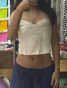 Elegant Off-White Tie-Up Top