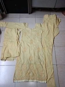 Beautiful Yellow Kurta And Churidaar