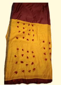 Maroon Handloom Cotton Silk Saree