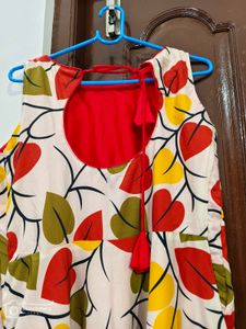 Leaf Print Sleeveless Dress