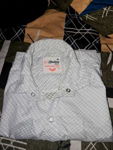 Lime White Men Shirt