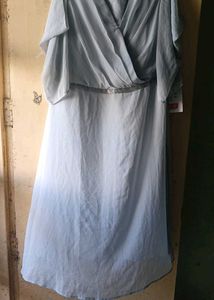 flutter sleeves grey Dress