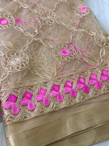 Embroidered Net Dupatta