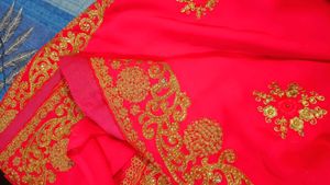 Beautiful Magenta Wedding Saree With Blouse