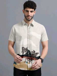 Tropical Print Short Sleeve Shirt