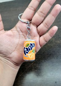 Fanta Miniature Colddrink Can Keychain Orange Colour