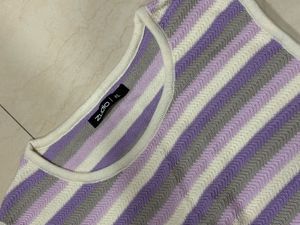 Striped croshe Tank Top