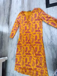 Yellow Paisley Print Kurti