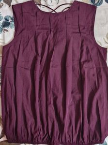 Marron Sleeveless Top With Beautiful Back Details