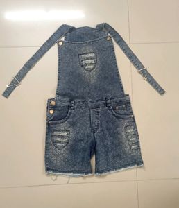 Denim Dungree For Girls