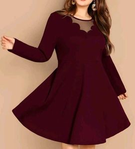 Burgundy Long Sleeve Dress