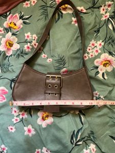Brown Buckle Shoulder Bag
