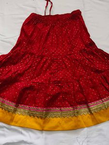 Red Ethnic Girls Clothing Set