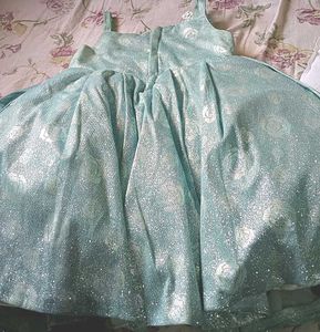 Girls&#39; Glittering Teal Flower Girl Dress