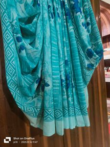 Floral Blue Saree
