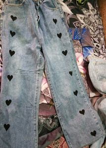 Heart Print Jeans🖤