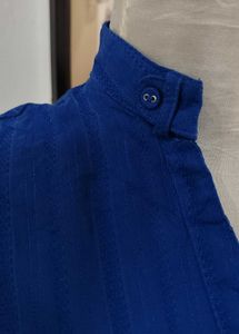 Stylish Blue Button-Down Top