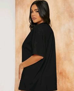 Women’s Black Oversized Cotton Blend T-Shirt