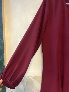 Burgundy Button-Down Mini Dress