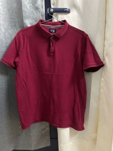 Burgundy Cotton Polo Shirt