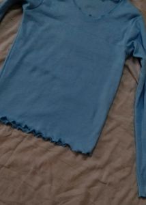 Fit Top Full Sleeves, Sky Blue