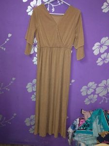 Elegant Gold Maxi Dress