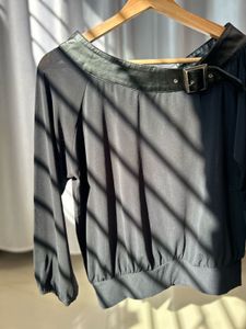 PU Neck Detail Top