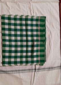 Dual Border Cotton Dhoti With Cotto Gamcha Towel