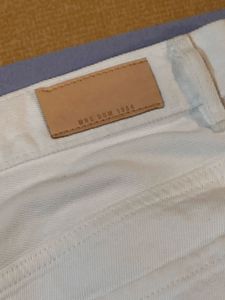 Mango Sustainable Wide Leg High Rise White Denim J