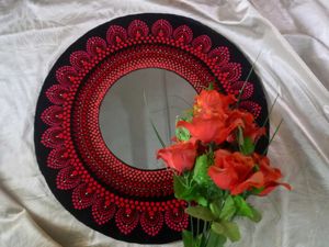 Mirror With Mandala Art Work