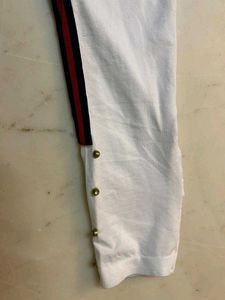 White Leggings with Stripe Detail