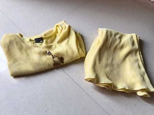 Vintage Yellow Plisse Set