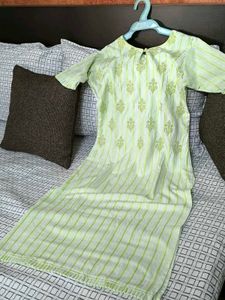 Lime Striped Tunic Top
