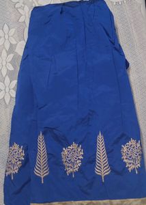 Unstitched Blue And Red Kurta