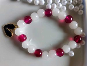 Beaded  Bracelets Combo With Heart Charms
