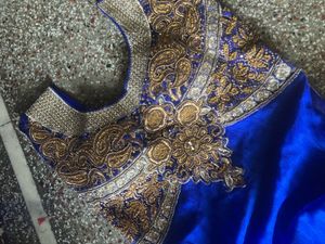 Royal Blue Embroidered Anarkali Suit