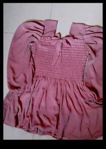 Dusty Rose Smocked Top
