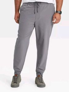 Men's Gray Slim Tech Tappered Stretch Joggers