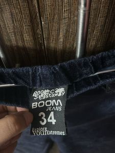 Navy Velvet Pull-On Pants