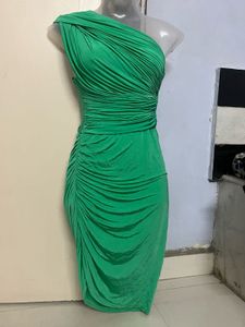 H&amp;M branded Green One-Shoulder Bodycon Dress
