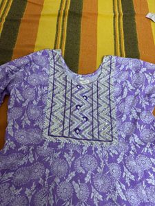 Floral Lavender Kurta Set