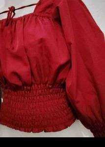 Beautiful ❤️maroon Smocked Top