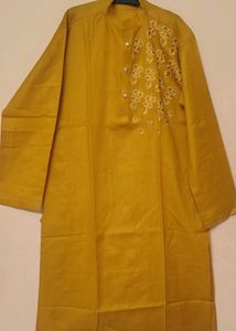 Mustard Colour Pure Cotton Punjabi Like New Size42