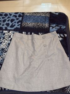 Gray A-Line Mini Skirt