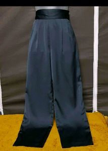 Navy Blue Satin Trouser