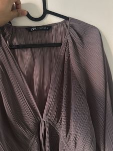 Lace Shirt With Tie Detail