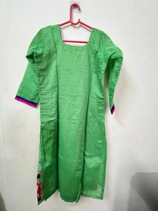 Green Embroidered Kurti